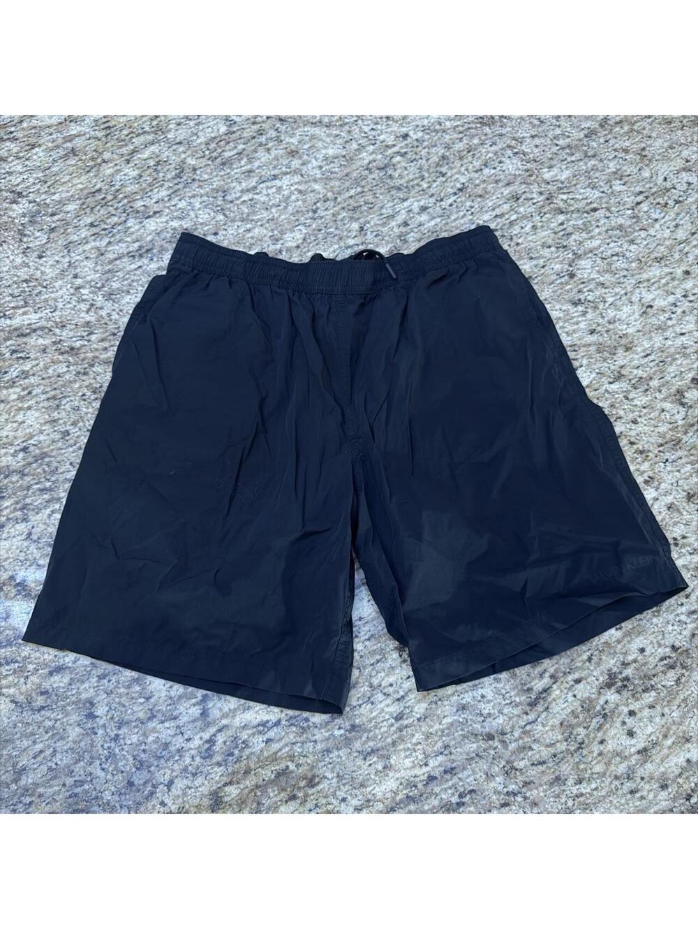 Calvin Klein Men's Black and Navy Swim-briefs-short